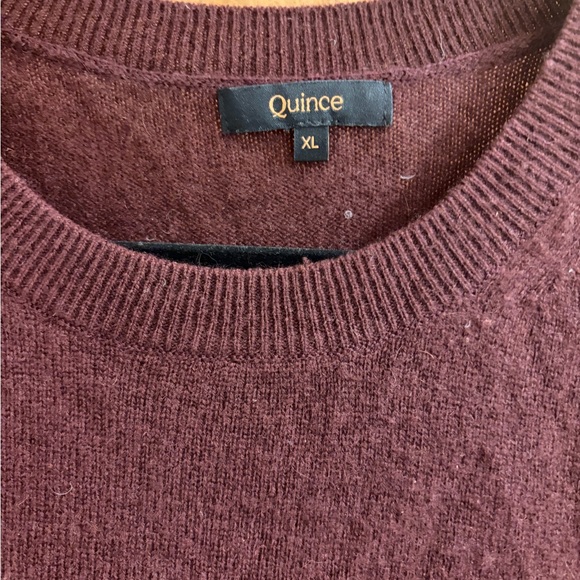 Quince Mongolian Cashmere Tee Burgundy Size XL short sleeve - Picture 3 of 6